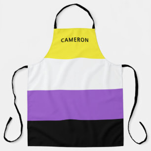 Tablier Drapeau non binaire Monogrammé LGBT
