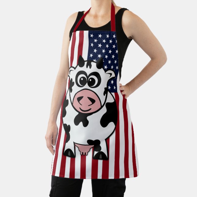 Tablier Drapeau Patriotique Cow USA (Insitu)
