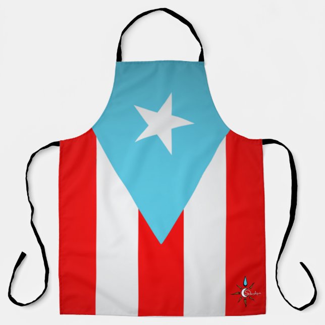 Tablier Drapeau Porto Rico partout sur l'impression grand  (Recto)