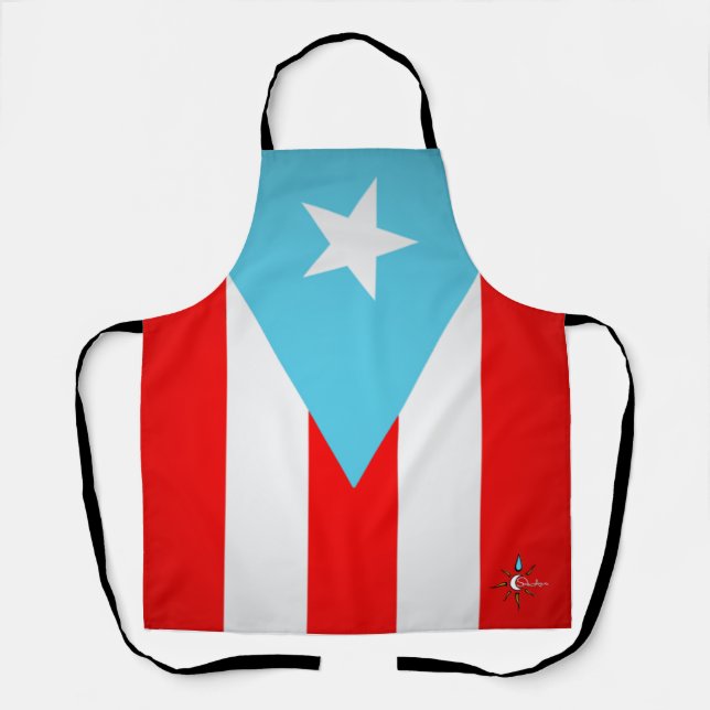 Tablier Drapeau Porto Rico sur toute la surface d'impressi (Recto)
