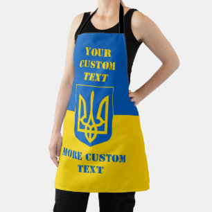 Tablier Drapeau ukrainien avec armoiries et texte
