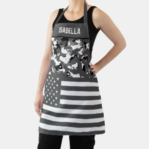 Tablier Drapeau USA Monochrome Caméra personnalisé