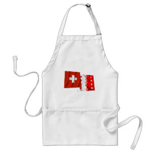 Tablier Drapeaux de ondulation de la Suisse et du Valais