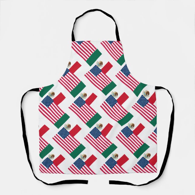 Tablier Drapeaux mexicains et américains (Recto)