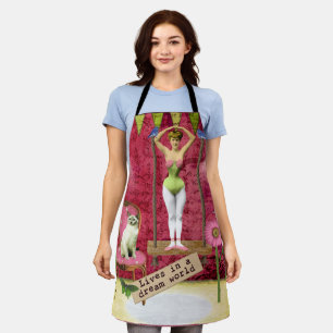 Tablier Dream World Vintage Funky Ballerina Altered Art