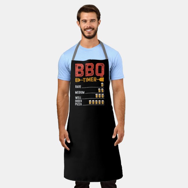 Tablier Drôle Barbecue Timer Nombre De Bières Rare Moyen (Porté)