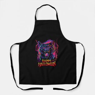 Tablier Drôle Chat noir coloré Happy Halloween Hommes Femm