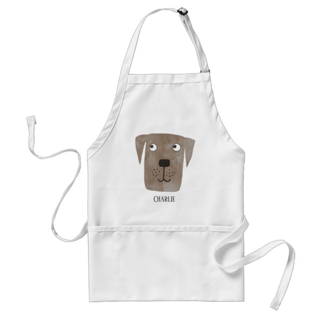 Tablier Drôle Chocolat Labrador Retriever Chien Nom Person (Devant)