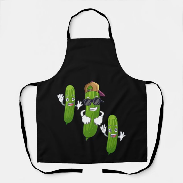 Tablier Drôle Concombre Picket Danser Nourriture (Recto)