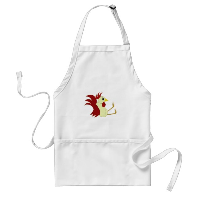 Tablier Drôle coq de dessin (Devant)