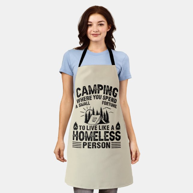 Tablier Drôle de dire de camping (Porté)