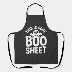 Tablier Drôle de feuille de Boo fantôme Halloween Design_1