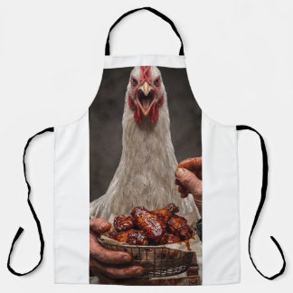 Tablier drôle de poulet en colère grillage BBQ imp