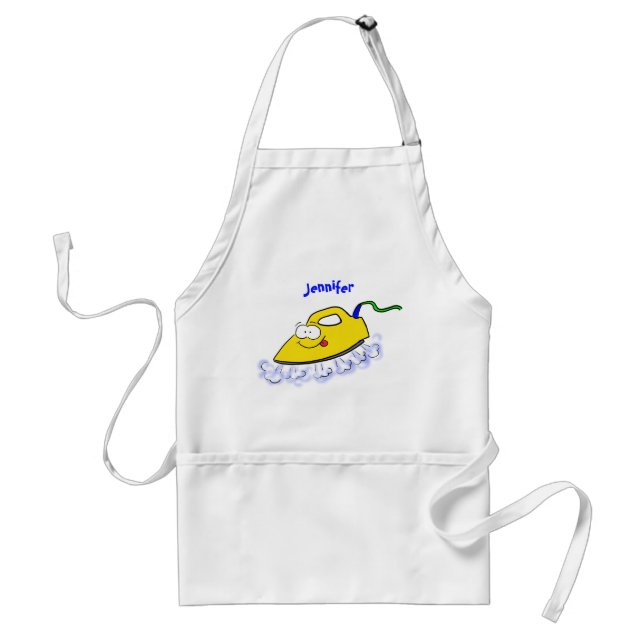 Tablier Drôle dessin animé linge de fer (Devant)