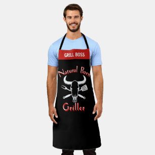 Tablier Drôle Dire Naturel Né Griller Black Chef