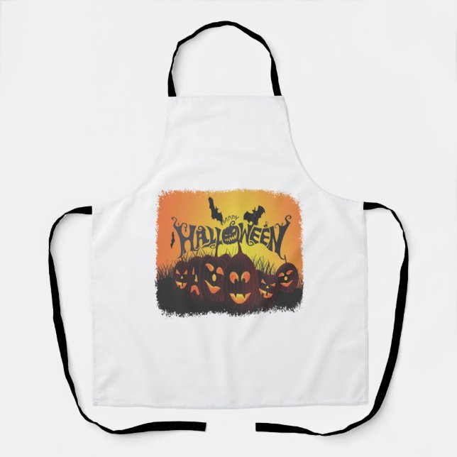 Tablier Drôle Happy Halloween design (Recto)