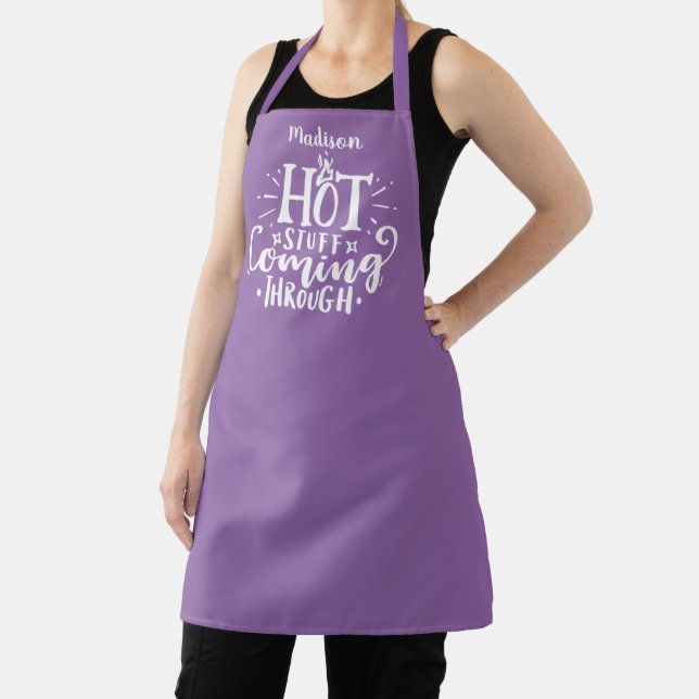 Tablier Drôle Hot Stuff Typographie Purple Apron (Insitu)