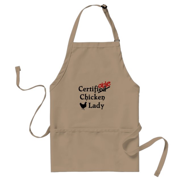Tablier Drôle Humour Certifiable Crazy Poule Lady Cadeau (Devant)