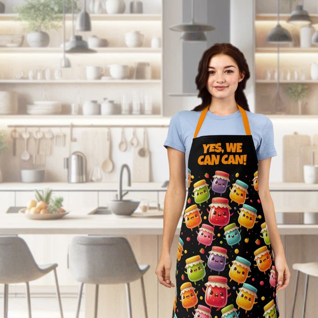 Tablier Drôle Joyful Jumping Jarres de Jubilant Jam (Funny Joyful Jumping Jars of Jubilant Jam Apron Cover Photo.)