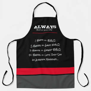 Tablier Drôle Mens Apron - Noir & Rouge