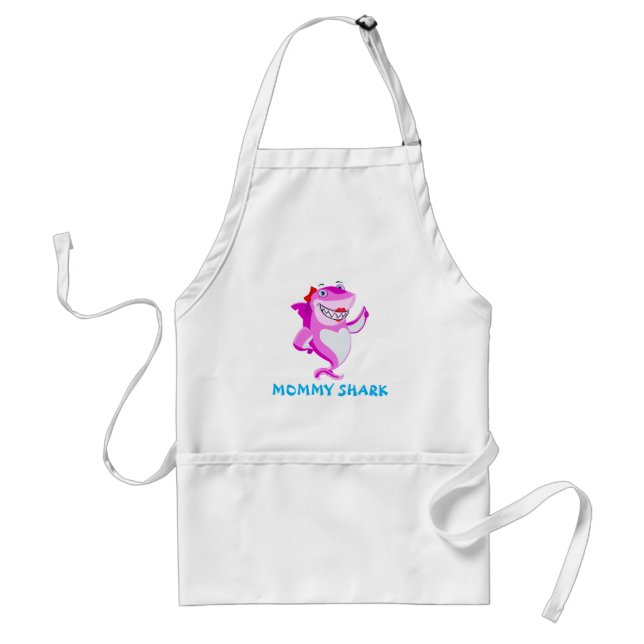 Tablier Drôle Mommy Shark Modèle (Devant)