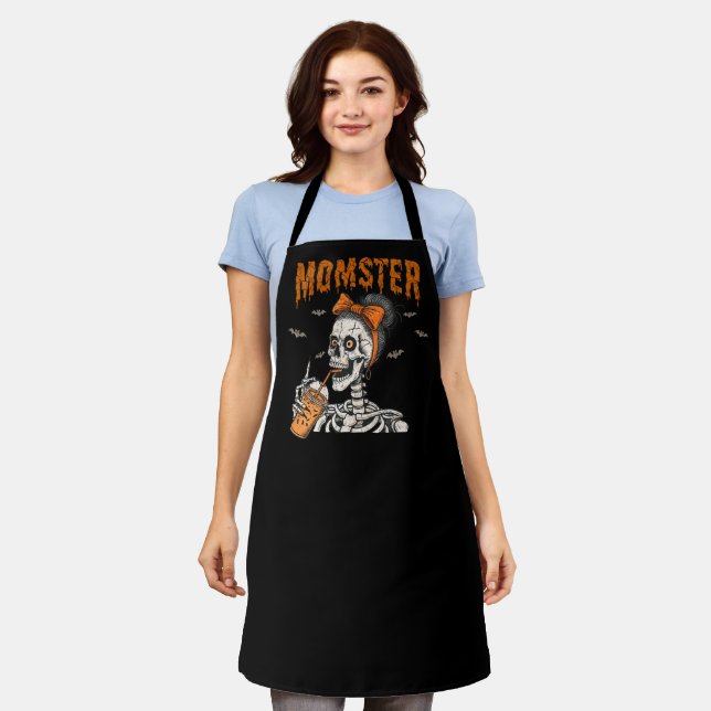 Tablier Drôle Momster Vintage Skeleton Halloween (Porté)
