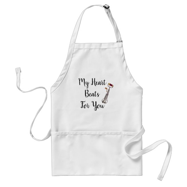 Tablier Drôle Mon Coeur bat pour toi Apron (Devant)