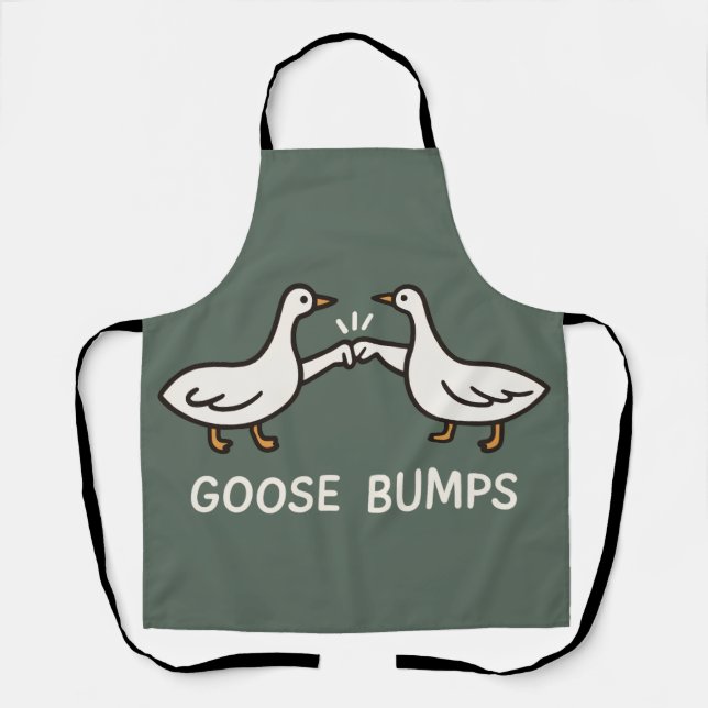 Tablier Drôle Oie Bumps Caricature | Oie de bosse de poing (Recto)