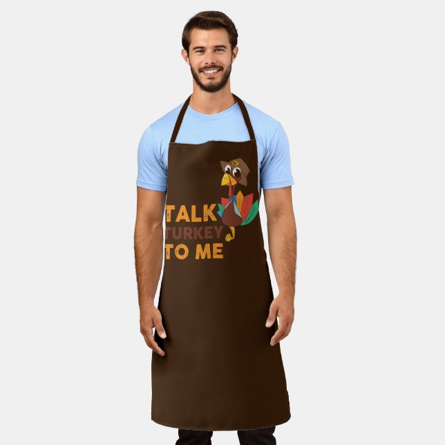 Tablier drôle parler turquie mot art Thanksgiving unisex (Porté)