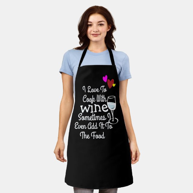Tablier Drôle Personnalisé Sassy Cuisine Vin Personnalisé  (Porté)