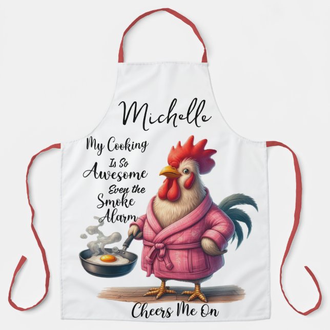 Tablier Drôle poulet personnalisé dire (Recto)