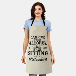 Tablier Drôle slogan camper camping à boire des paroles