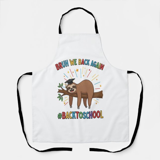 Tablier Drôle Sloth Retour à l'école (Recto)