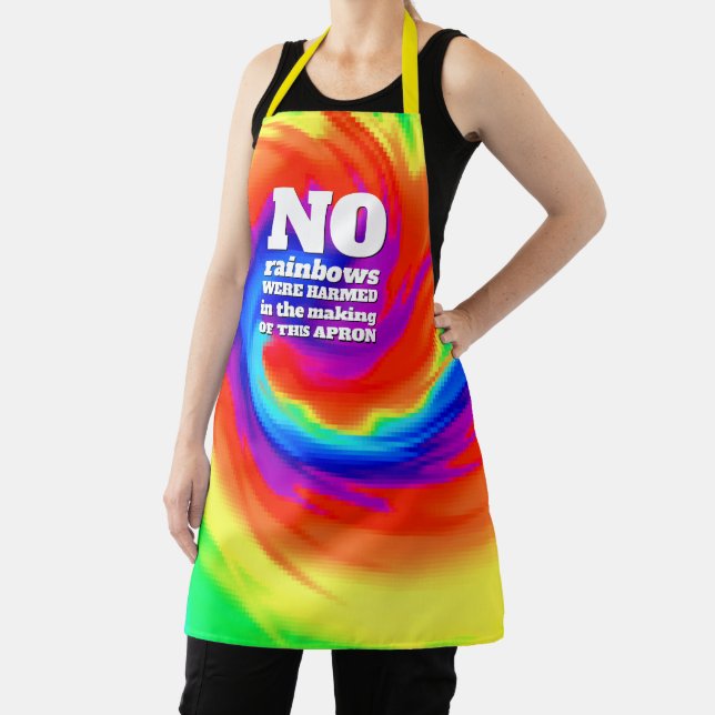 Tablier Drôle TieDye Aucun arc-en-ciel n'a été blessé ... (Insitu)