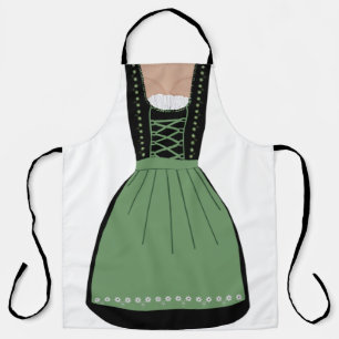 Tablier Drôle vert et noir allemand Dirndl