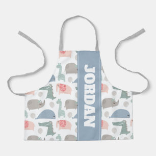 Tablier Drôle Visage mignon Doodle Motif animal