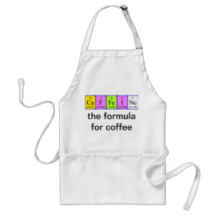 Tablier du tableau périodique de caféine