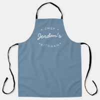 Dusty Blue Chef cuisine nom typographie moderne