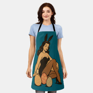 Tablier Easter Pin-Up - Sensuel Bunny Girl avec Ch Vintage
