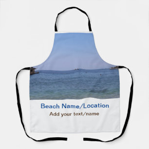 Tablier eau océan plage photo ajouter nom texte place été