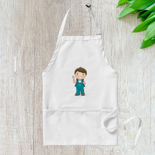 Tablier Écolier souriant avec cartable