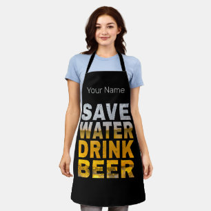 Tablier Économisez l'eau, buvez de la bière : slogan pour