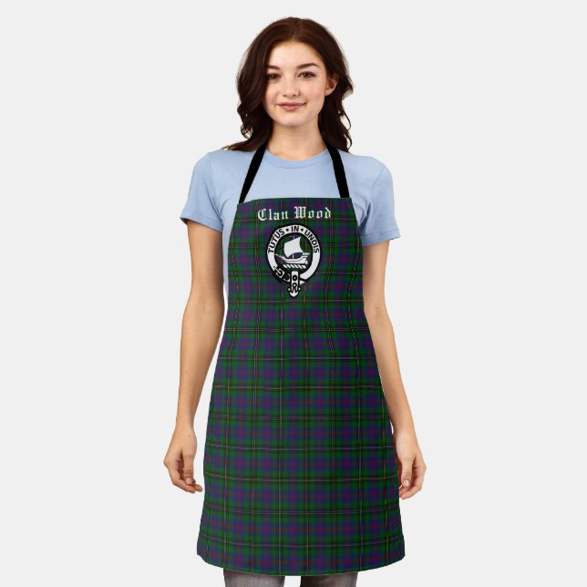 Tablier Ecosse Clan Wood Crest & Tartan (Porté)