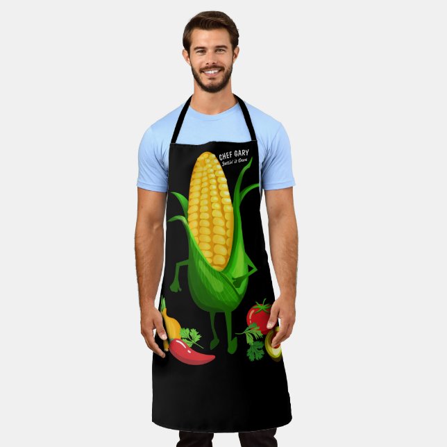 Tablier Ecouteur de maïs cuisine de cuisine personnalisée (Porté)