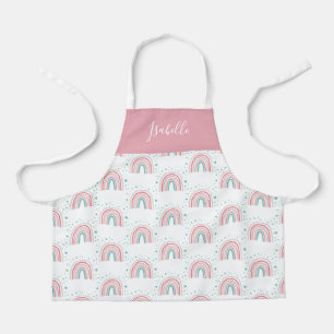 Tablier Ecriture arc-en-ciel rose fille moderne personnali