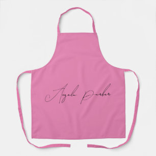 Tablier Écriture manuscrite Nom professionnel simple rose