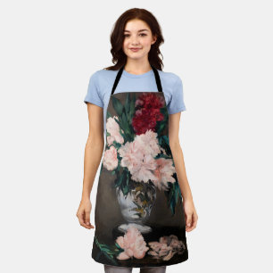 Tablier Edouard Manet - Vase de pivoines sur petit piédest