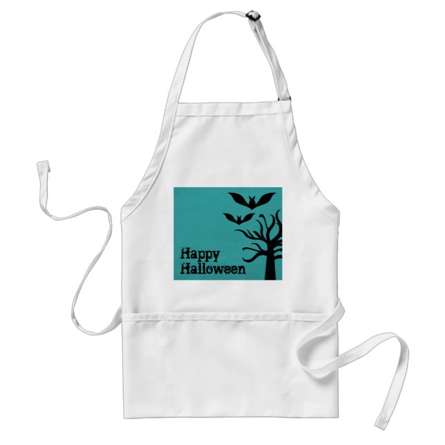 Tablier Eerie Bats Halloween Apron, Aqua (Devant)
