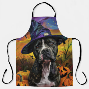 Tablier Éffrayant American Staffordshire Halloween Citroui
