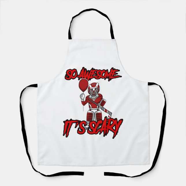 Tablier Effrayant Drôle Halloween Clown Hockey gardien (Recto)